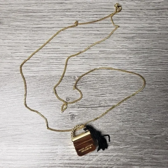 Marc Jacobs Gold Chain Necklace with Brown Pendant - Picture 2 of 7